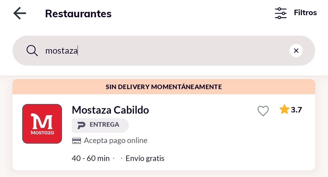 Qué posibilidades hay que justo el día de delivery gratis de Mostaza en <a href="/pedidosya/">PedidosYa</a>, justo las franquicias estén "sin delivery" o "cerrado"? En un país de "vivos", parece que todas.