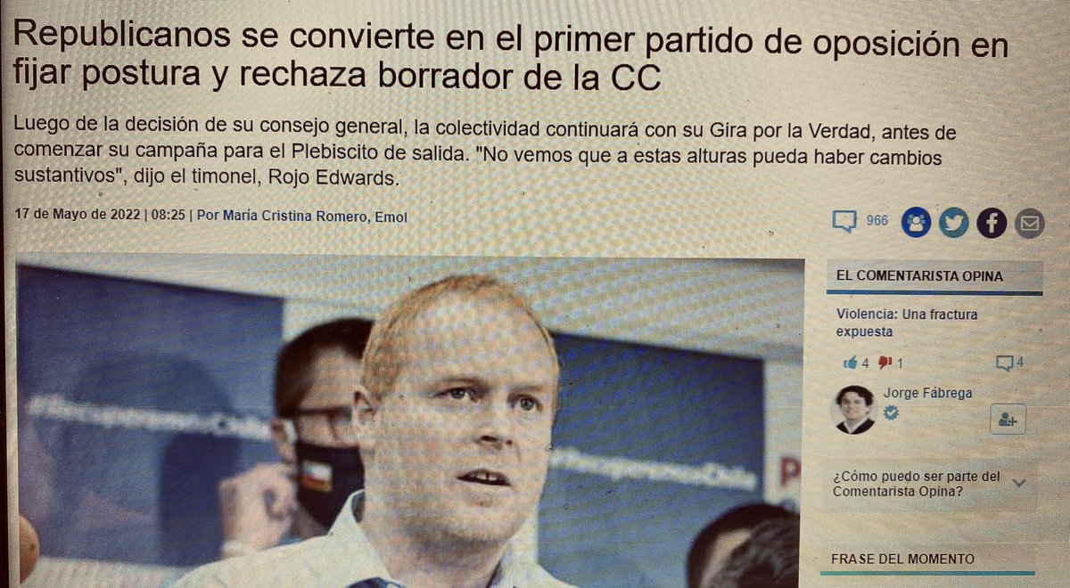 Republicanos hoy le hizo un favor al apruebo y tb al gobierno: que necesitaba algo para unirse 👏👏👏