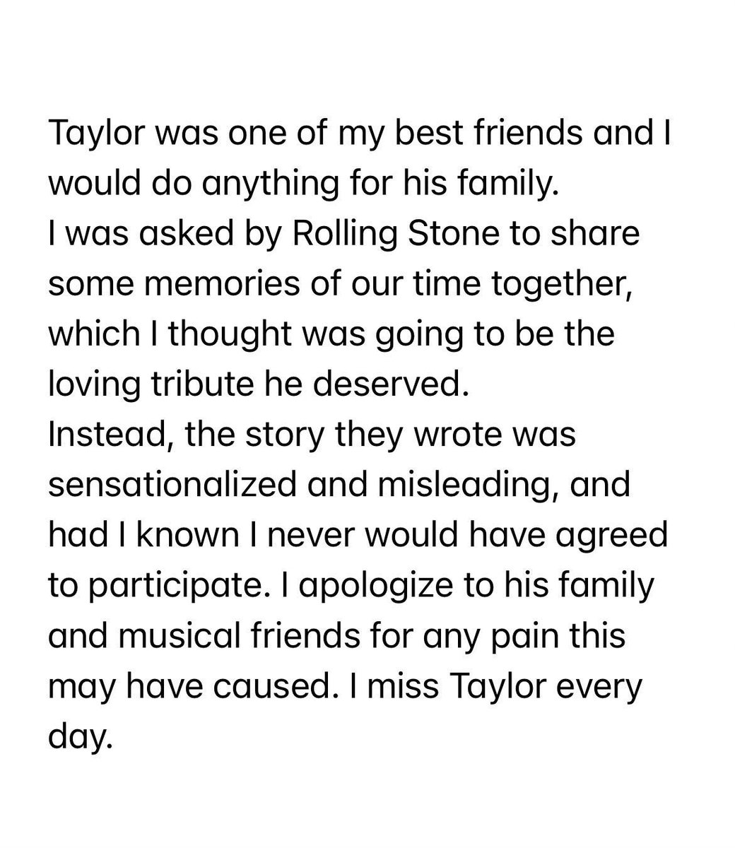 CHAD SMITH STATEMENT regarding <a href="/RollingStone/">Rolling Stone</a> article on TAYLOR HAWKINS!

BOYCOTT ROLLING STONE MAG!