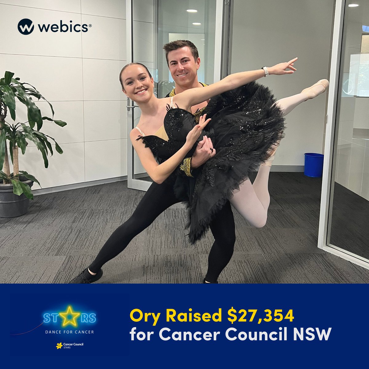 webics's tweet photo. Our director, Ory, danced for the Stars of Nowra Cancer Council fundraiser on Saturday. Ory's fundraiser raised $27,354 &amp; contributed to the total $300k, which broke the NSW record!  
Ory would like to thank his dance partner, his sponsors &amp; the Webics team. Congratulations Ory! https://t.co/3WzVVqC79G