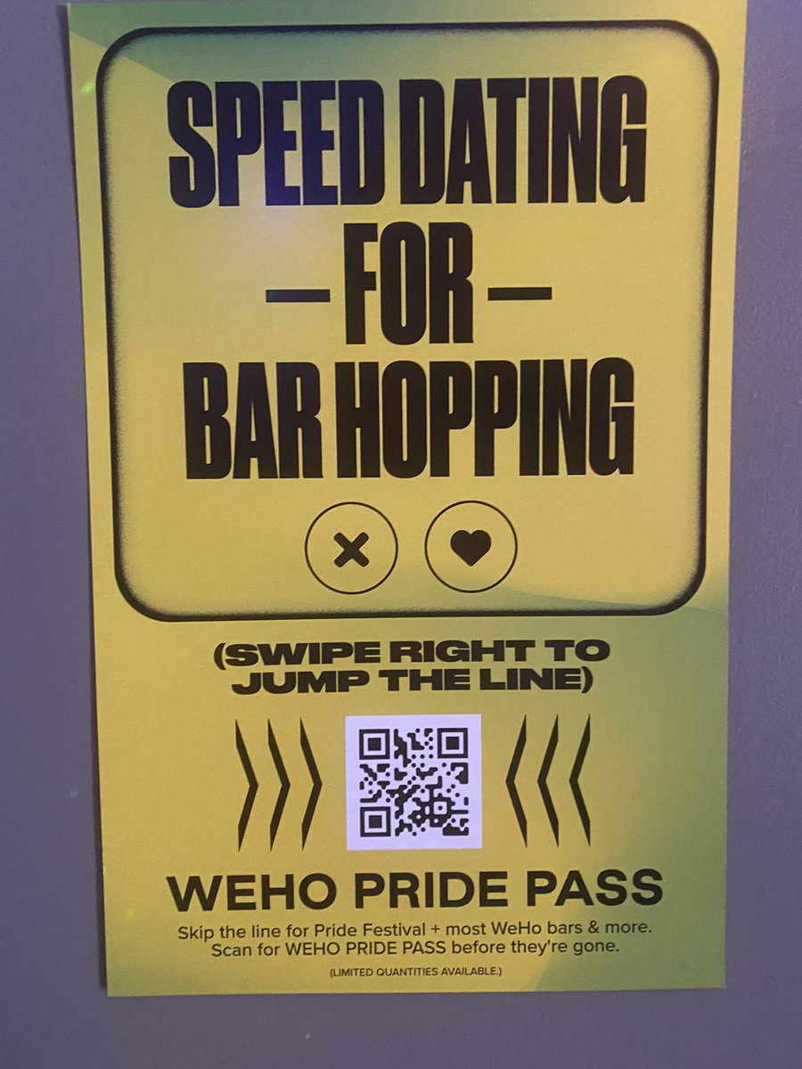wehoCrazy's tweet photo. These are all over #weho Speed dating? I thought that was #scruff #grindr and such🤷♂️ no? Lmao Dont forget to get your tickets for #Pride @WeHoLove @lovingweho @HeartWeho @MickysWeHo @TheAbbeyWeHo @thechapelweho @StacheWeho @revolverweho #motherlode #fiestaWeho #trunksweho https://t.co/gxaDUXtV6S