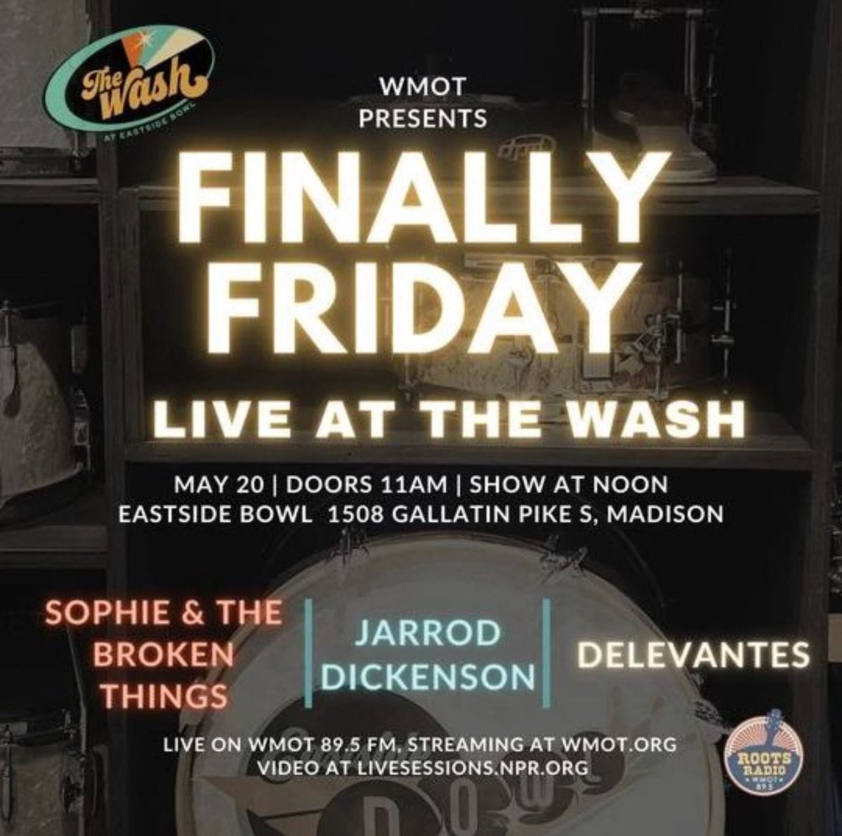 TDelevantes's tweet photo. This Friday 5/20 at noon, join us @eastsidebowl and live on the radio @WMOT_RootsRadio for ‘Finally Friday’. On the bill with us is #sophieandthebrokenthings @jarroddickenson Open to the public and broadcast live. w/ @gwtallent and #davecoleman
#delevantes #wmot #eastsidebowl https://t.co/R2WJoOKlmC