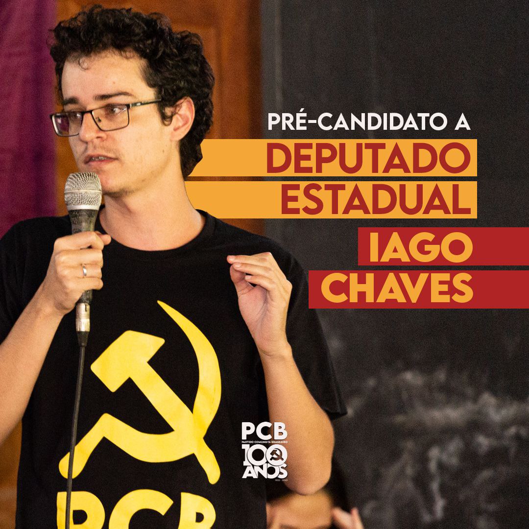 🚩 CONHEÇA AS PRÉ-CANDIDATURAS DO PCB-MG 🚩 

Iago Chaves, pré-candidato a deputado estadual.  

Jovem de 28 anos, nascido e criado em Alfenas (MG). 

👇🏾