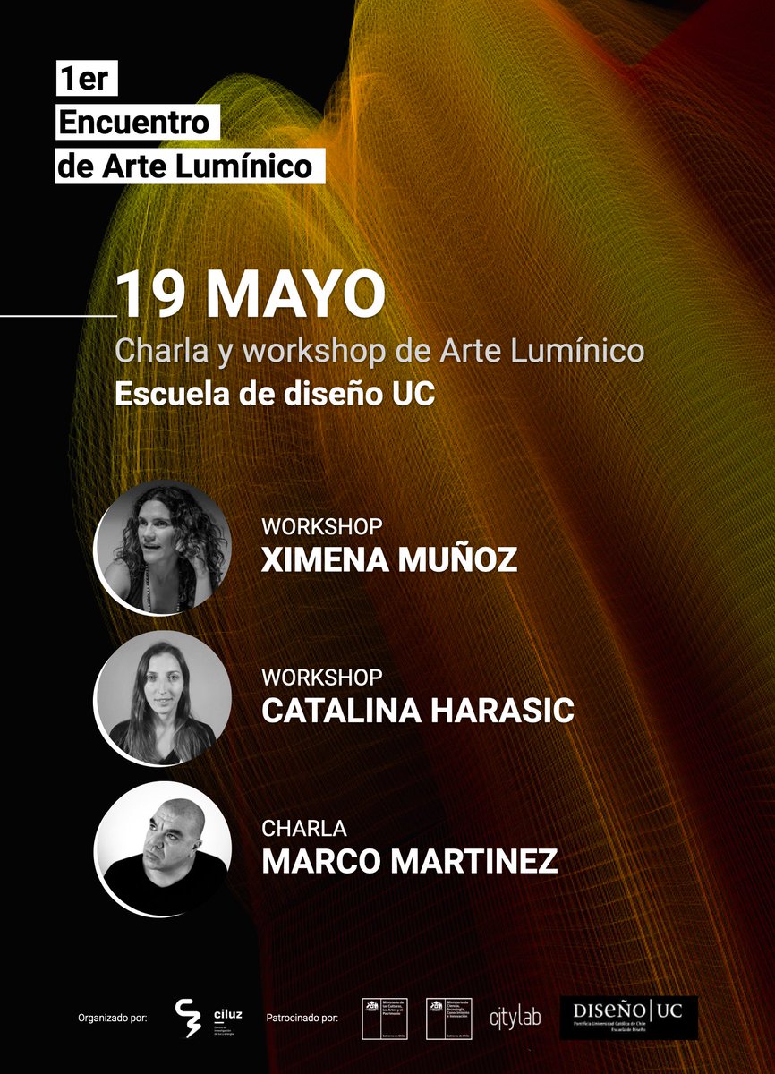 _ciluz's tweet photo. ✨Jueves 19 de mayo los invitamos al Workshop Experimental de Arte Lumínico, que se realizará en la Escuela de @diseno_uc de Chile junto a @xmunozabogabir 
Todos los detalles: 
Jueves 19 de Mayo, 19:00-22:00 hrs.
Valor: $15.000.
Inscripciones aquí: https://t.co/f3JoW32GiZ https://t.co/cqga50pxgR