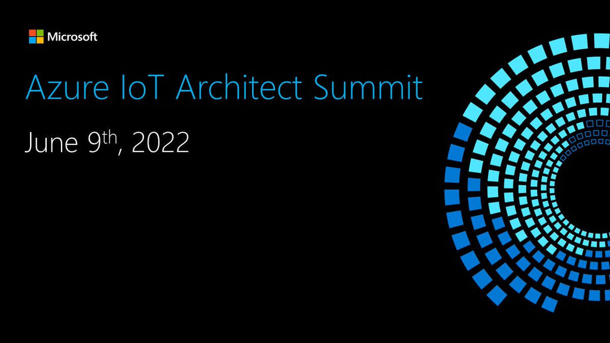 obloch's tweet photo. The Azure IoT Architect Summit is a free, virtual event that takes place on June 9th and will give you a chance to learn about reliability, security, cost optimization, operational excellence, performance efficiency and more... Register to save your spot!
https://t.co/X51OQDVuWE https://t.co/nrV9aQGV67