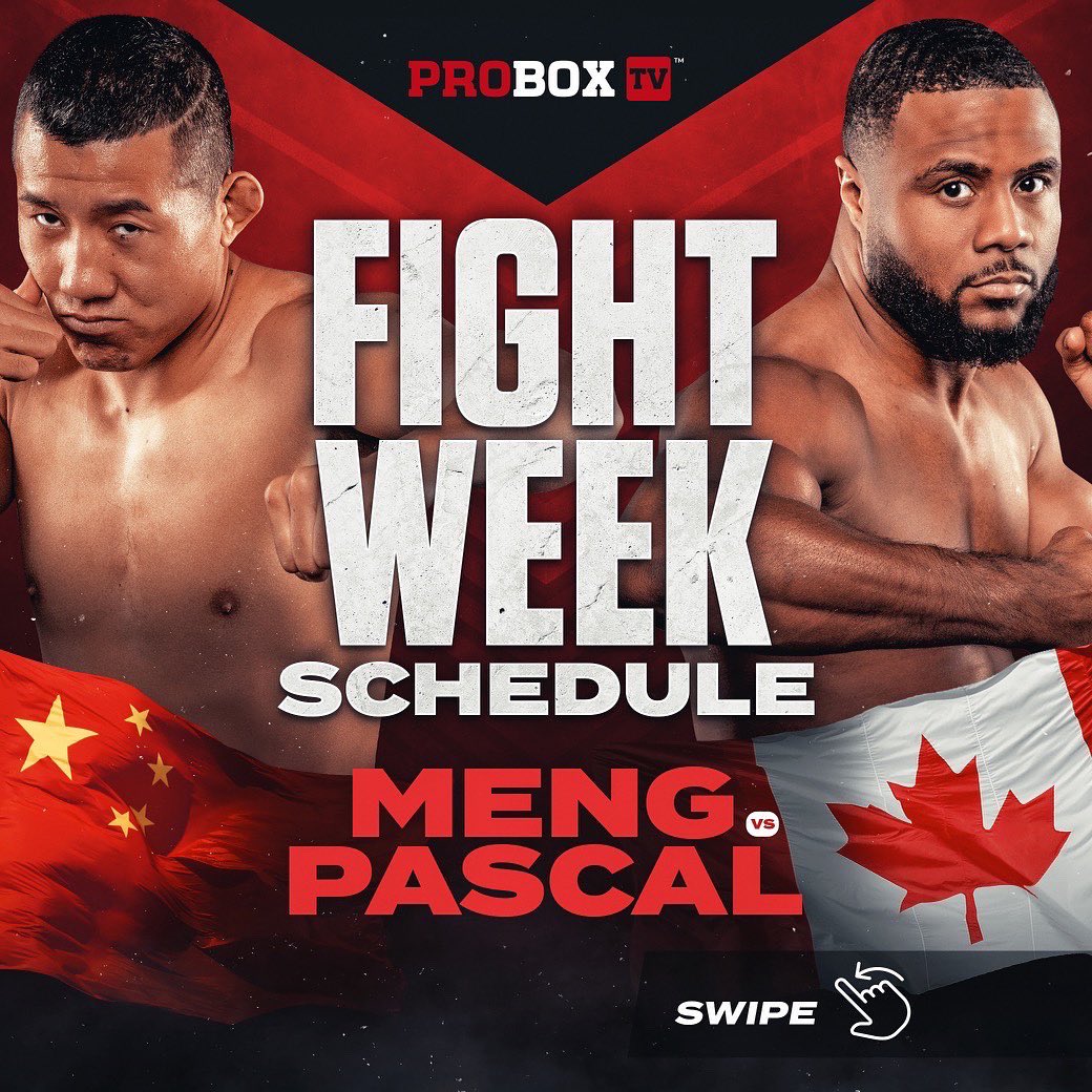 ProBox_TV's tweet photo. PROBOX TV FIGHT WEEK SCHEDULE 👀📝 

🫵 click and swipe for more details 👊

#boxing #boxeo #fightweek #press #media #proboxtv #whatson https://t.co/slIpPTfago