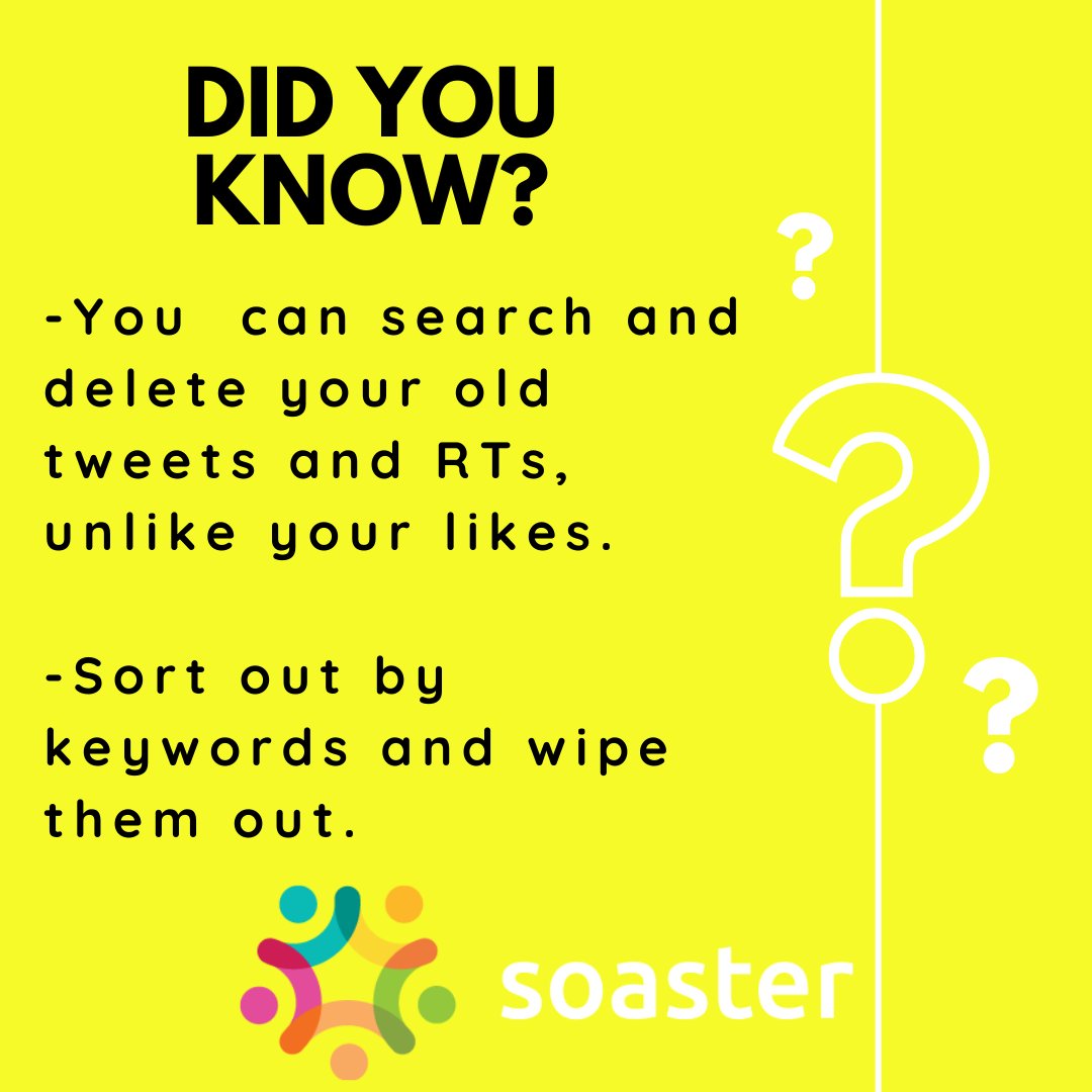 soastermarketng's tweet photo. Mass delete your Twitter history with Soaster.

https://t.co/MWWyZZ5v0J

#DigitalMarketing #twittertools #soaster https://t.co/NBIjTkokNR