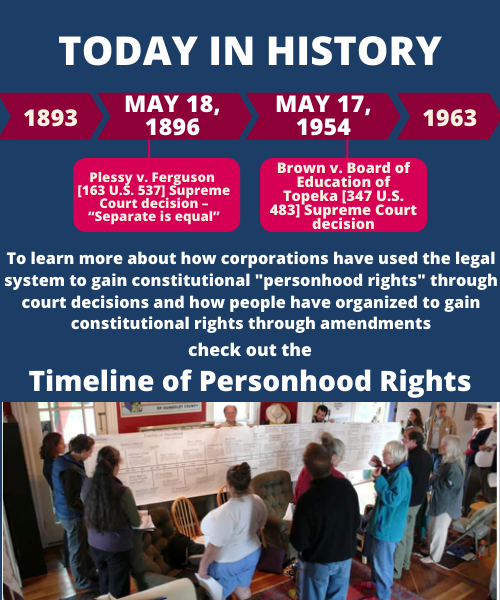 MoveToAmend's tweet photo. #TodayInHistory: May 18, 1896 - Plessy v. Ferguson [163 U.S. 537] Supreme Court decision – “Separate is equal”

To learn more check out the Timeline of Personhood Rights:
https://t.co/ICqzwQL2Zs https://t.co/l0fNSLlTcn