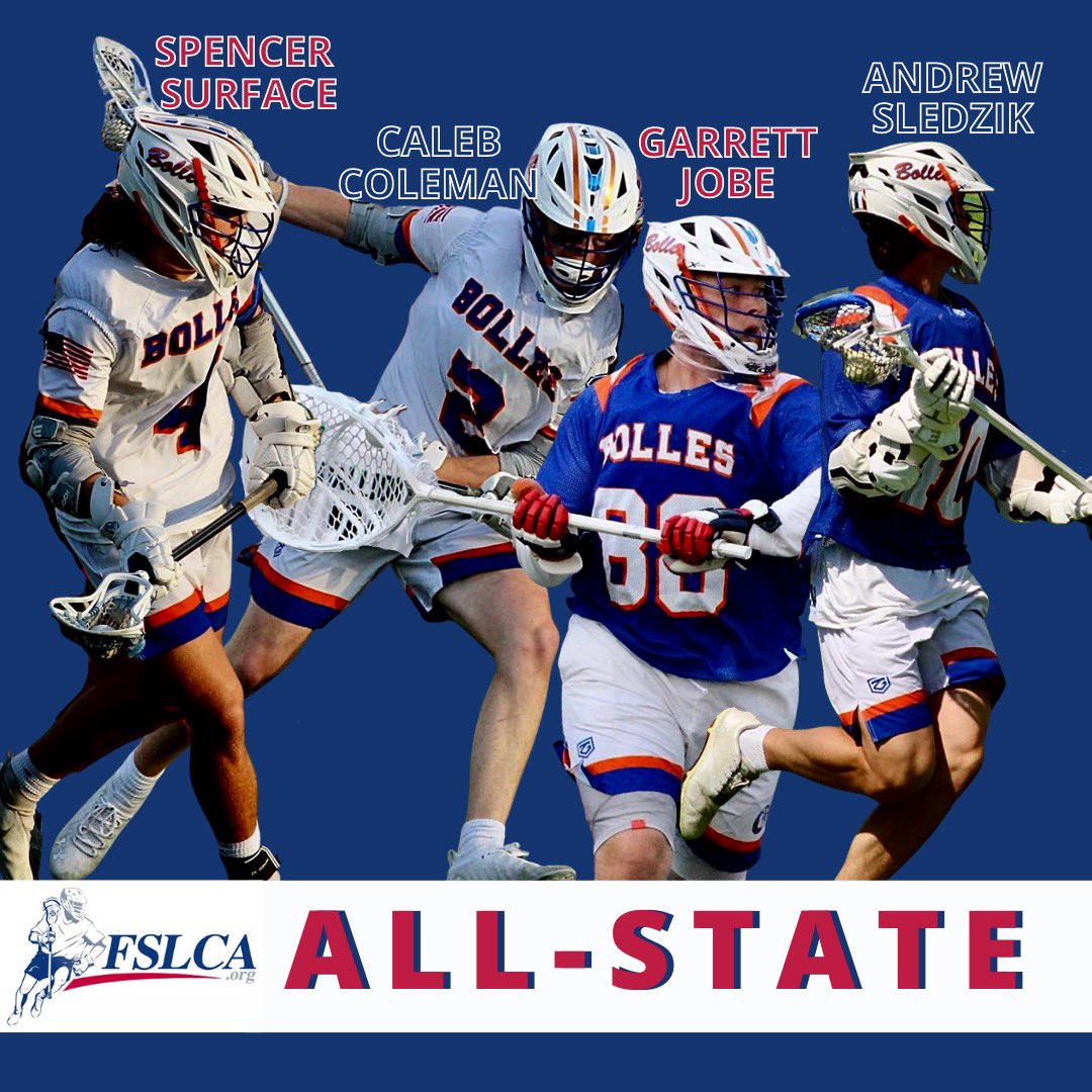 LacrosseBolles's tweet photo. Congrats to Spencer, Caleb, Garrett, and Andrew on making FSLCA All-State! @SurfaceSpencer @SledzikAndrew @GarrettJobe2 @ftwest3 @BollesSchool @DuvalSports https://t.co/Kk1UaAwqaW