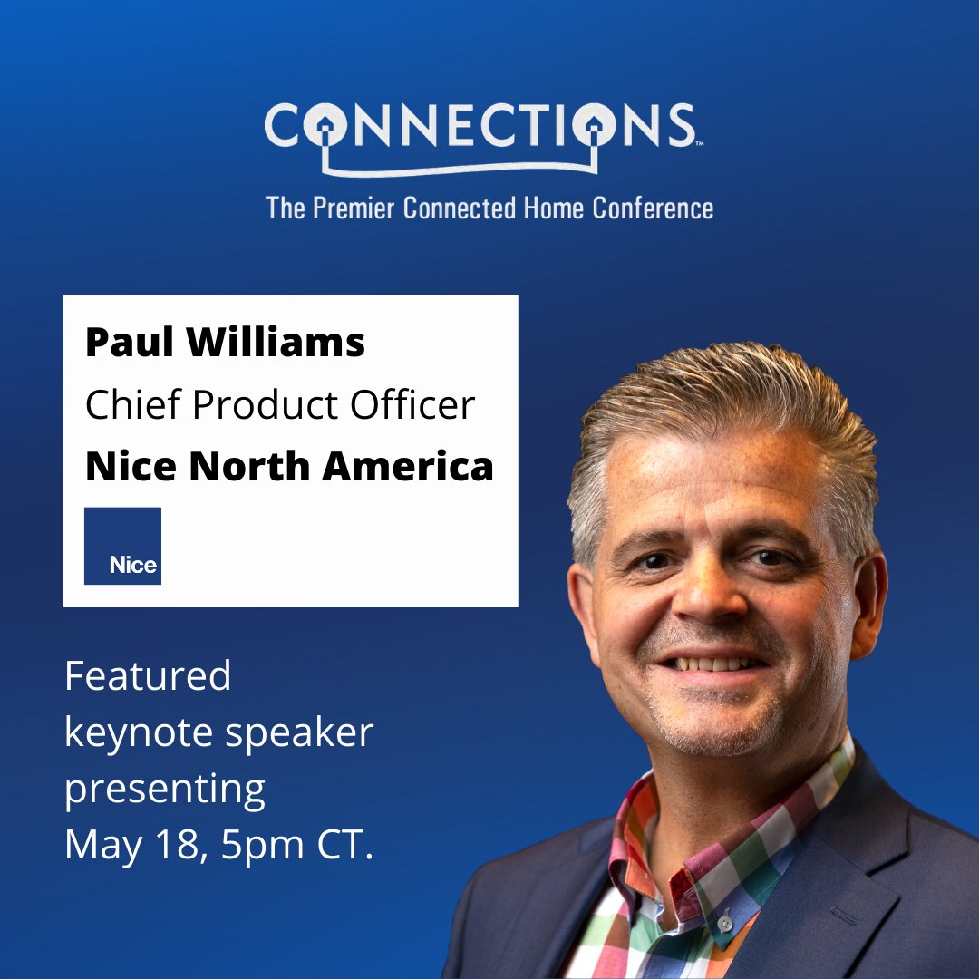 Learn about the future of the smart home industry from our Chief Product Officer, Paul Williams and if you’re at the <a href="/ParksAssociates/">Parks Associates</a> Conference, join us tomorrow at 5pm CT as Paul will be a keynote speaker! #CONNUS22

Read the full Connections article: ow.ly/7u7250JaBZK