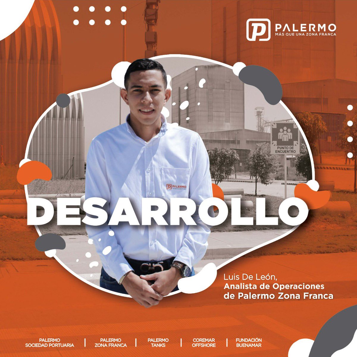 ZFPalermo's tweet photo. Te presentamos a Luis De León, Analista de Operaciones Nivel 1 de Palermo Zona Franca👱‍♂️  

Contamos con 300.000 m2 en régimen franco y más de 8 ventajas competitivas para fortalecer el desarrollo del Sector Industrial de nuestro país. https://t.co/zkttkYgnhQ