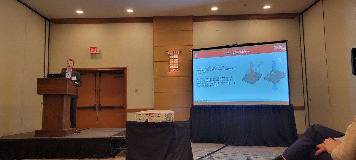 LatulippeLab's tweet image. Congratulations to Evan on his fantastic talk on the sterile filtration of viral vector products at @nams2022! Very interesting results!