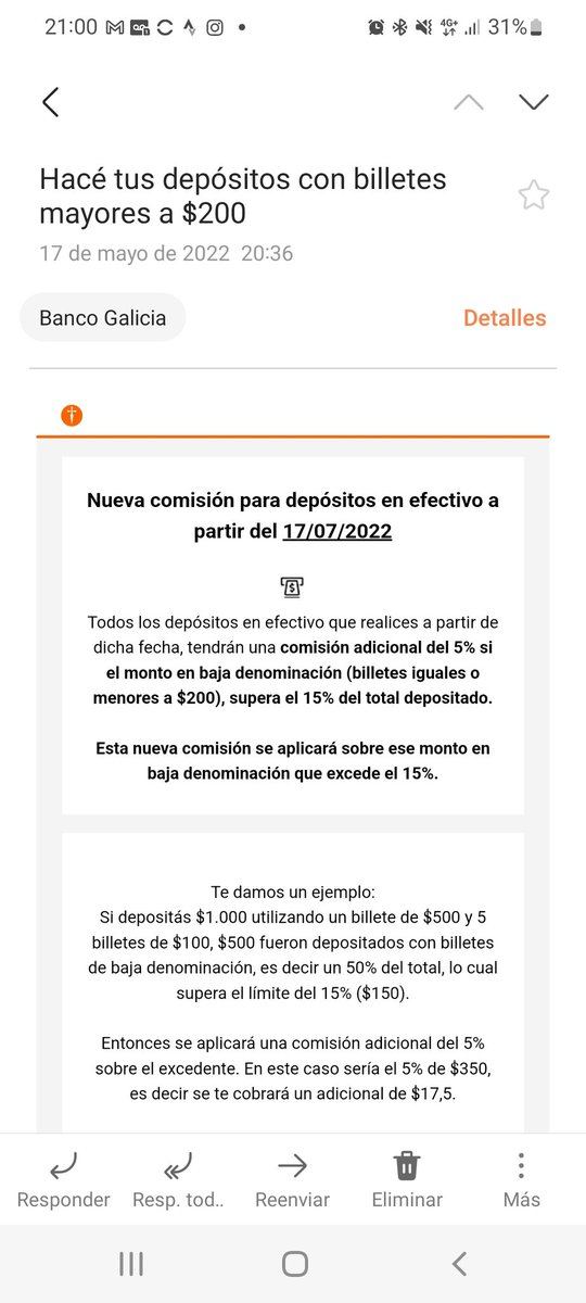 Decime q hay inflacion sin decirme q hay inflacion.
<a href="/BancoGalicia/">Galicia</a> te cobra si depositas billetes de 200$ porq no valen una mierda.
Mientras tanto seguimos pagando x la inoperancia ajena