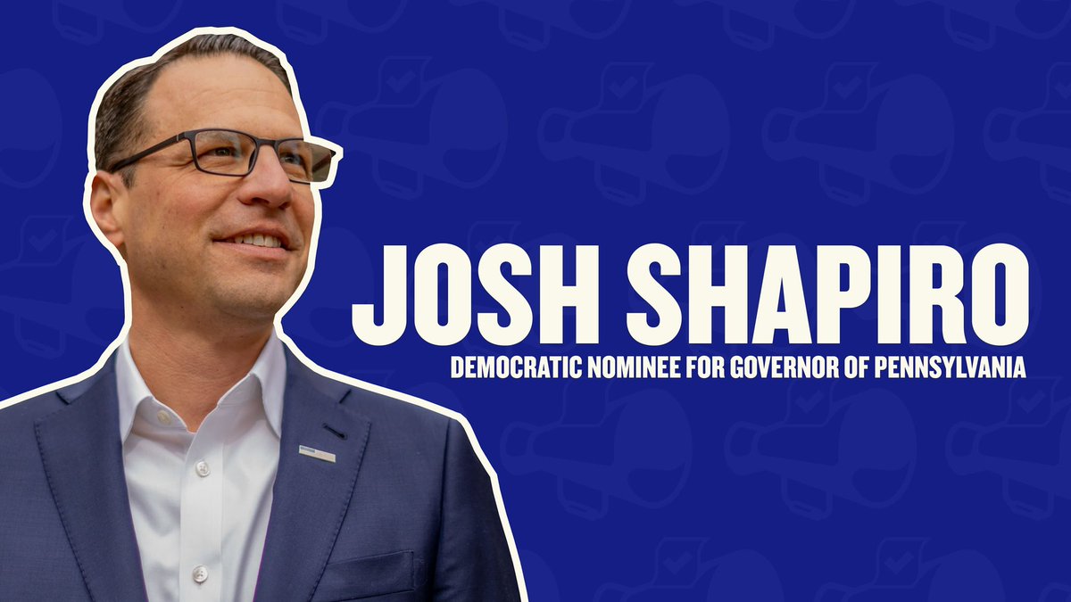 JoshShapiroPA's tweet photo. I’m humbled and honored to be your Democratic nominee for Governor of Pennsylvania. 

No matter which dangerous extremist we’re against this November, the stakes are too damn high for anything but a victory. 

The general election starts now. Join us: https://t.co/K3NI1aPxvL https://t.co/rSFUOrwLsr