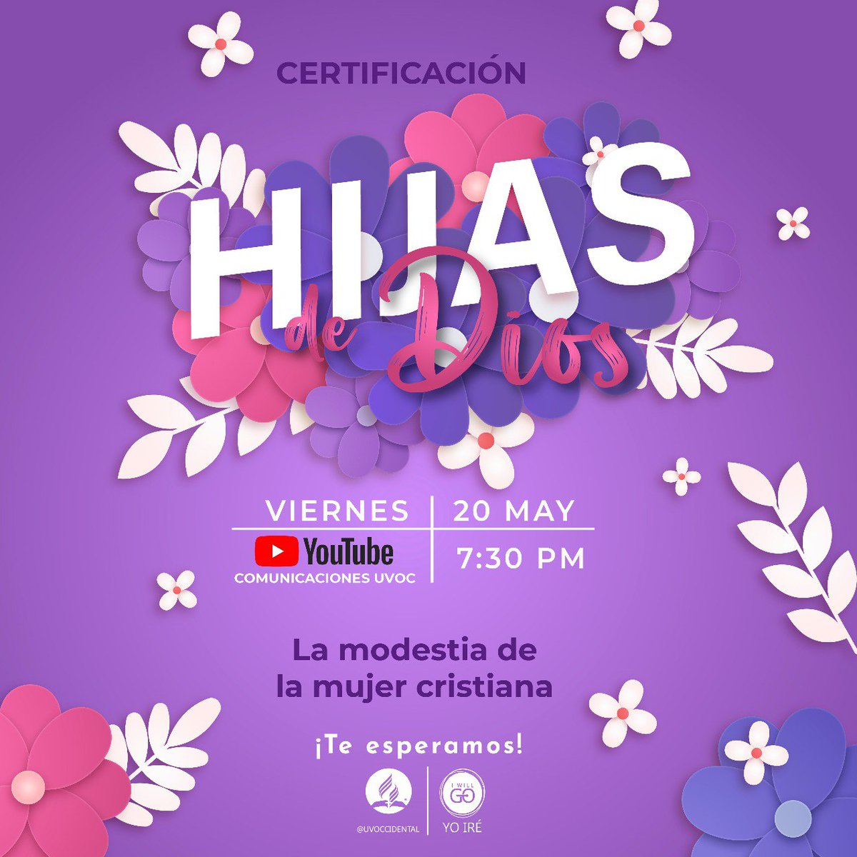 uvoccidental's tweet photo. La modestia en la vida práctica:¿Nos acompañas este viernes?💜
La modestia genuina le pertenece a la mujer cristiana, pero, ¿Cómo practicarla? ¿Cómo desarrollarla? ¿Cómo vivirla?🤔
Traemos las respuestas en nuestro encuentro semanal para todas las Hijas de Dios💜¿Nos acompañas?💜 https://t.co/dqi060nXkp
