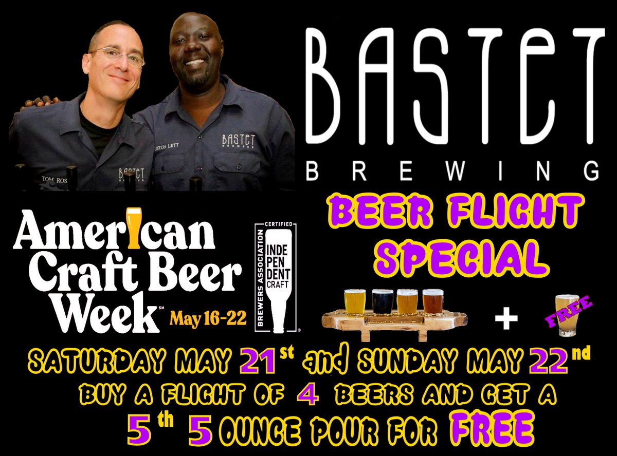 bastetbrewing's tweet photo. American Craft Beer Week Flight Special! https://t.co/cSfL5fackL