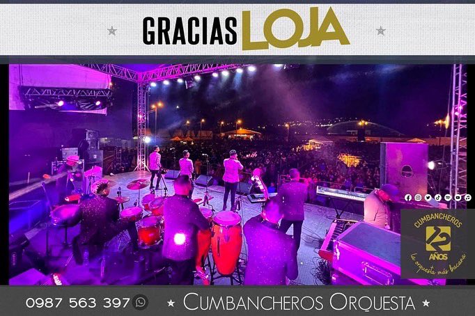 Cumbancheros's tweet photo. Fue un placer llevar nuestra música a la ciudad musical del Ecuador; como lo es #Loja 

#Cumbancheros la orquesta más bacana 
#showtime #12años https://t.co/eTdcFGW2gC