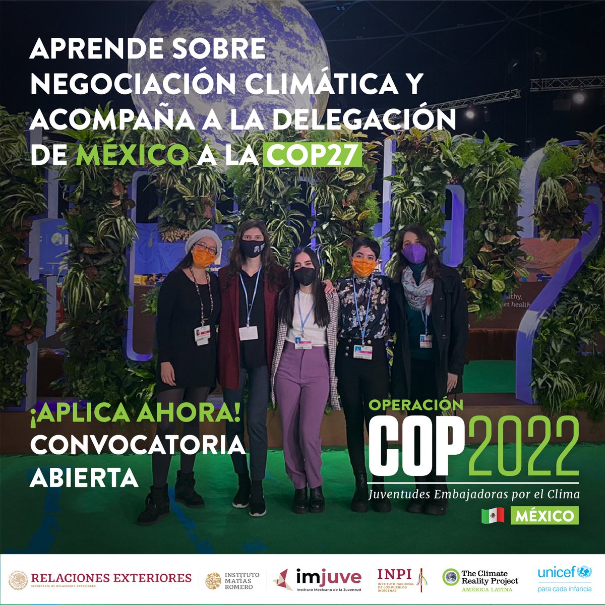 CamilaZepedaL's tweet photo. 📌#Atención, mañana se cierra la convocatoria de #OperacionCOP. No pierdas la oportunidad de participar en esta experiencia única para aprender sobre negociaciones internacionales y cambio climático para fortalecer tus capacidades e impulsar una #acciónclimática en 🇲🇽🌱 https://t.co/zOBsY5ObFe