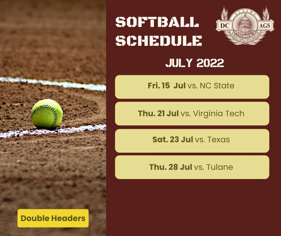 DCAggies's tweet photo. Howdy! Our first softball games are THIS SATURDAY! 
Keep signups coming at the link below:
https://t.co/nG5wxCwLxc https://t.co/GFrW6ehpnQ