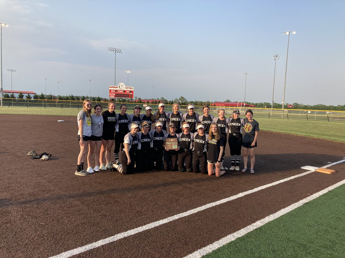 RockCreekHS's tweet photo. Pitching, defense, hitting… Mustang ladies brought it all today and are taking home the hardware! Mustangs win it 5-2 with class! On to 4A STATE! https://t.co/DbV7mfaRRq
