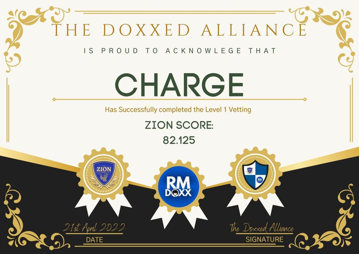 <a href="/RMDoxx/">RMDoxx Official</a> just announced our vetting score‼️ Score is based on vetting both dev team member credentials as well as our contract. We’re very happy with our score‼️⚡️ #CHRG #RMDOXX #BULLISH #Crypto #CryptoNews 

💭 TG - t.me/CHRG_Portal
🌐 Site - chrg.info
