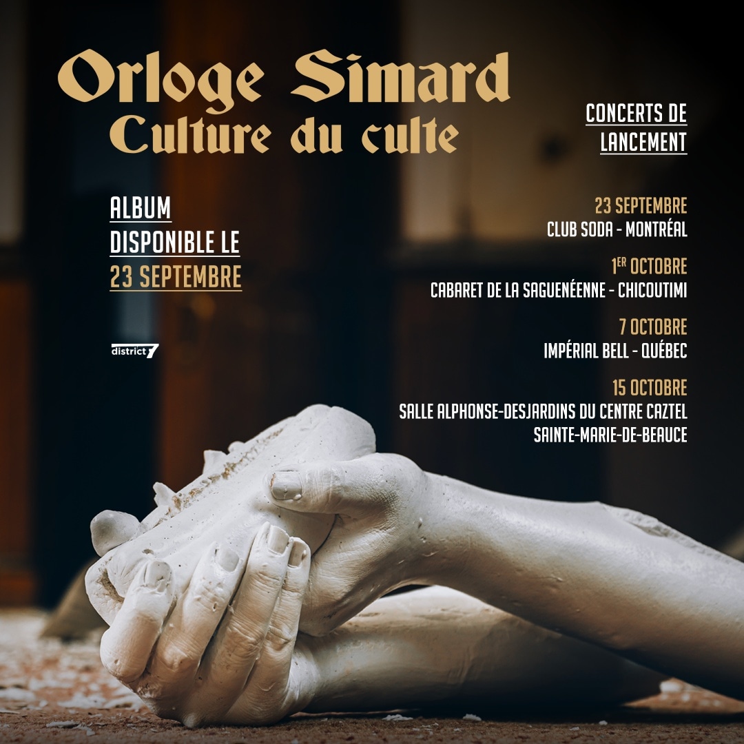 Nouvel album « Culture du culte » disponible le 23 septembre 2022. Spectacles de lancement : Montréal, Chicoutimi, Québec et Sainte-Marie-de-Beauce.