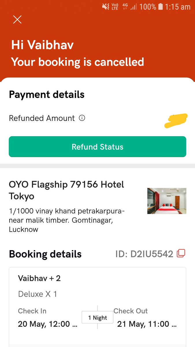 imVsingh4's tweet photo. I didn't initiated this cancelling yet my booking is cancelled. What type of service is this @oyorooms .pathetic https://t.co/HyWe6dLahA I have to book it again at high price. https://t.co/FhwmCMsbvY