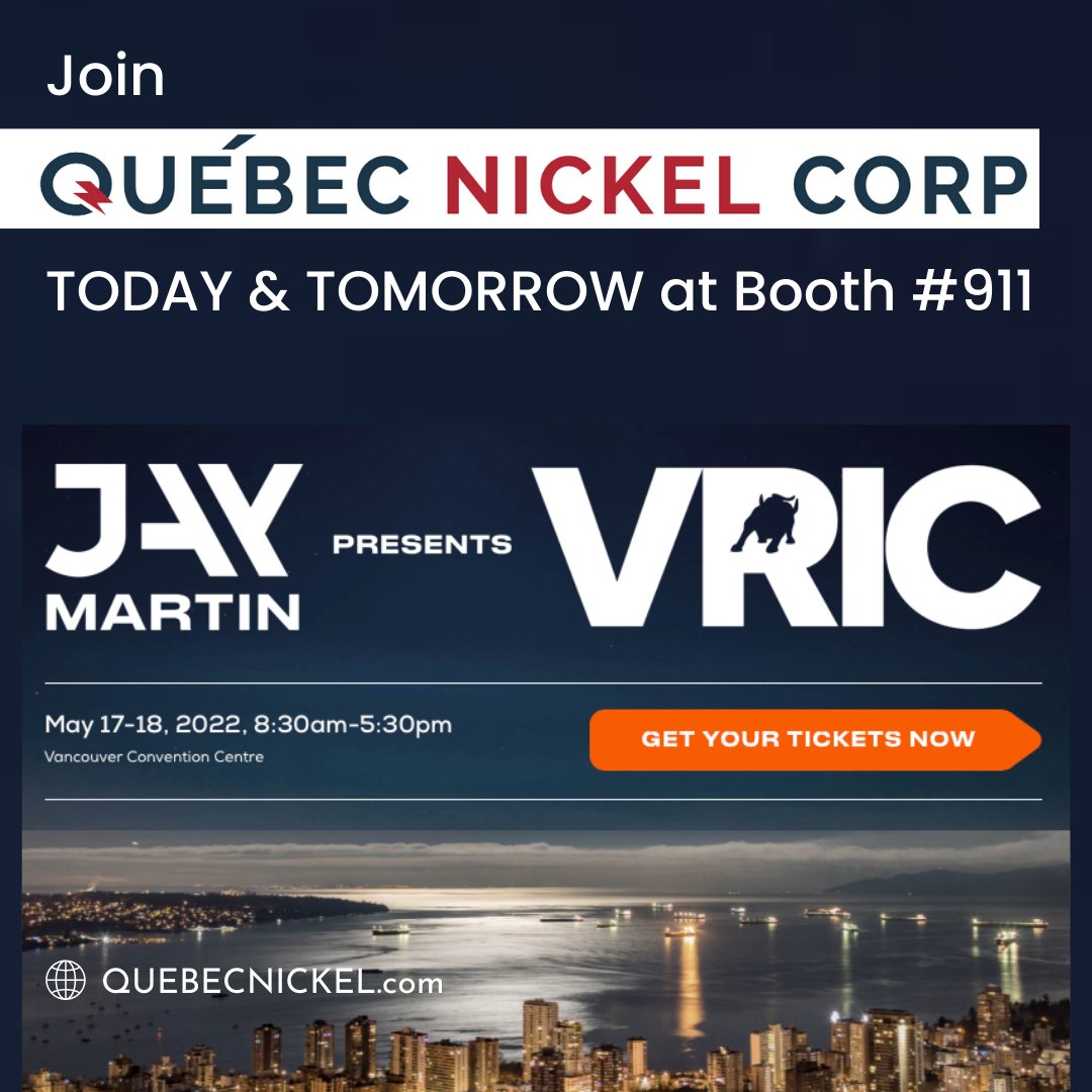 AurbisResources's tweet photo. Catch up with us TODAY & TOMORROW in person at Booth #911at the Vancouver Resource Investment Conference ๐ #VRIC2022 @JayMartinBC
$QNI #CSE #OTC #Vancouver #Nickel #NickelMining #JuniorExploration #JuniorMining #QuebecResources https://t.co/CjQef8VILT