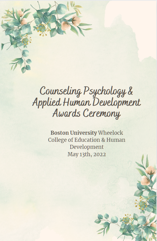 CPAHD_BU's tweet photo. Congratulations to this year's CPAHD Outstanding Student &amp; Alumni Award recipients! https://t.co/1Z6mx4QAEs