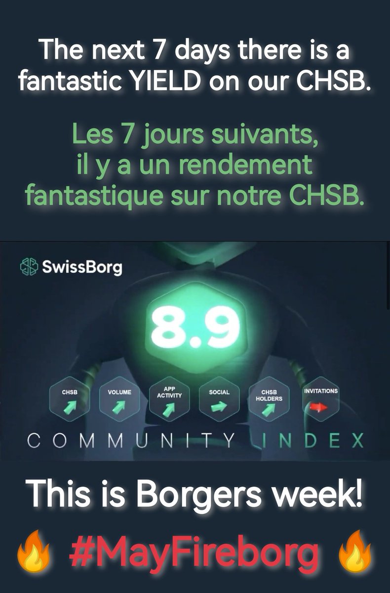 UniverseBorg's tweet photo. ππ All SwissBorgers were busy! π Tous les SwissBorgers Γ©taient occupΓ©s! ππ―
π₯#MayFireborgπ₯
#CHSB #swissborg #weareswissborg #NousSommesSwissBorg @swissborg @alex_fazel @Cyrus_Fazel @Banz1337 @sbh69 @dadex110 @_Russell_Mc @a_l7_x @opg7101 @r7vilela1 @RL19M @LLiober @JM_Borg https://t.co/K8Ck9plX1P