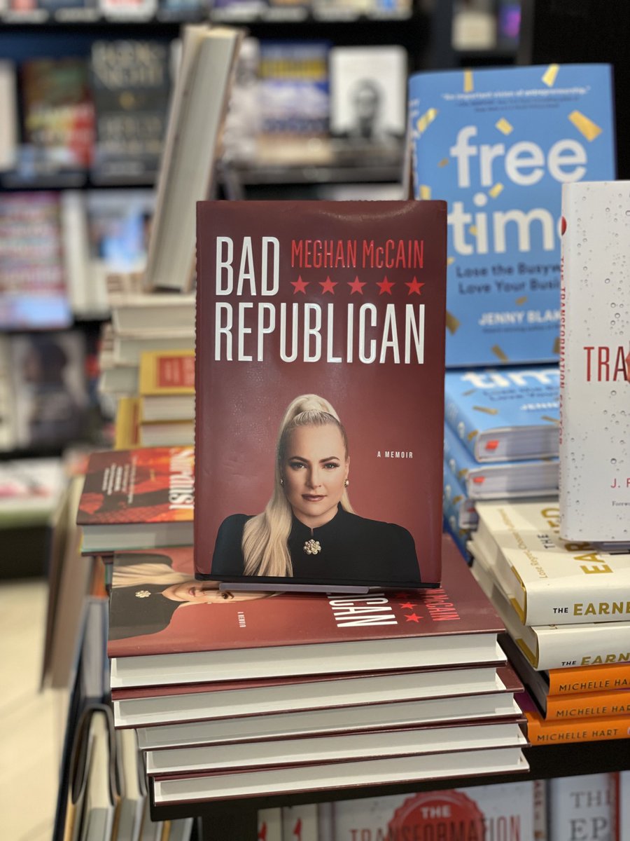 MeghanMcCain's tweet photo. #BadRepublican (my best selling audible now my notorious slow to build print version😉)….

…is front and center at the Phoenix airport for sale! Thank you for the hometown love Arizona - truly the only thing that matters to me. ♥️🌵🙏🏻 https://t.co/E4Qd9tqFbM