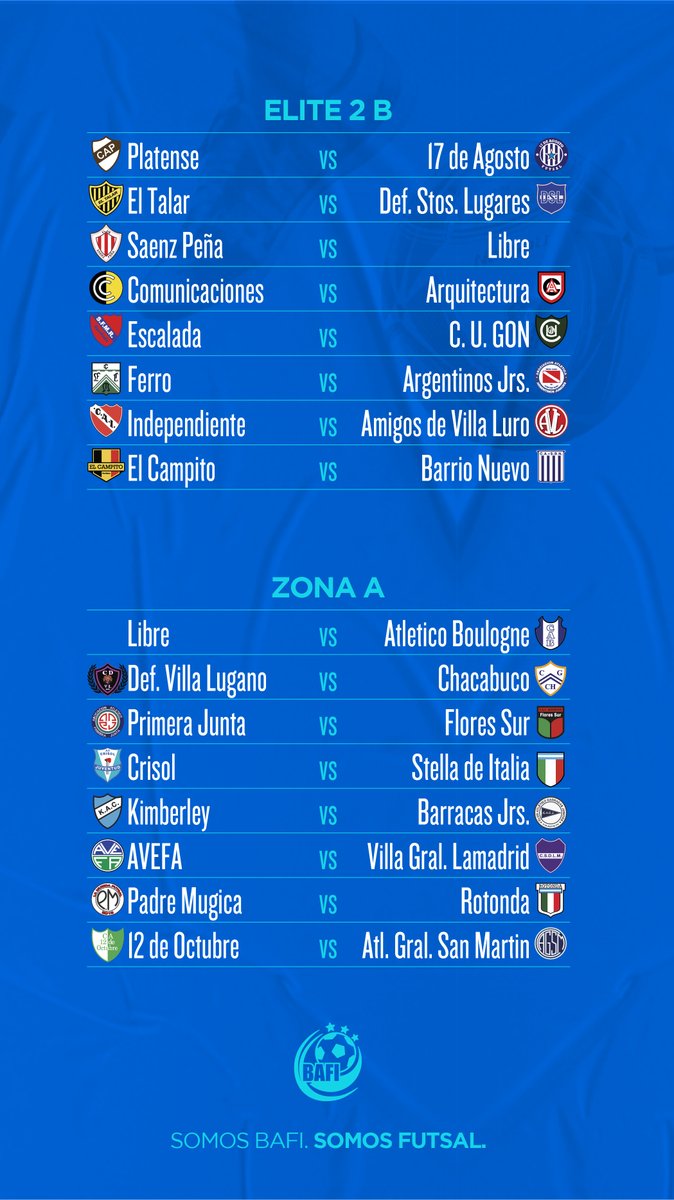 bafi_futsal's tweet photo. Se acerca el finde...se viene una nueva fecha del #TorneoMasculino. Conocé los cruces‼️
🔥🔥🔥🔥
#somosbafi #somosfutsal https://t.co/ft5Xr2egZv