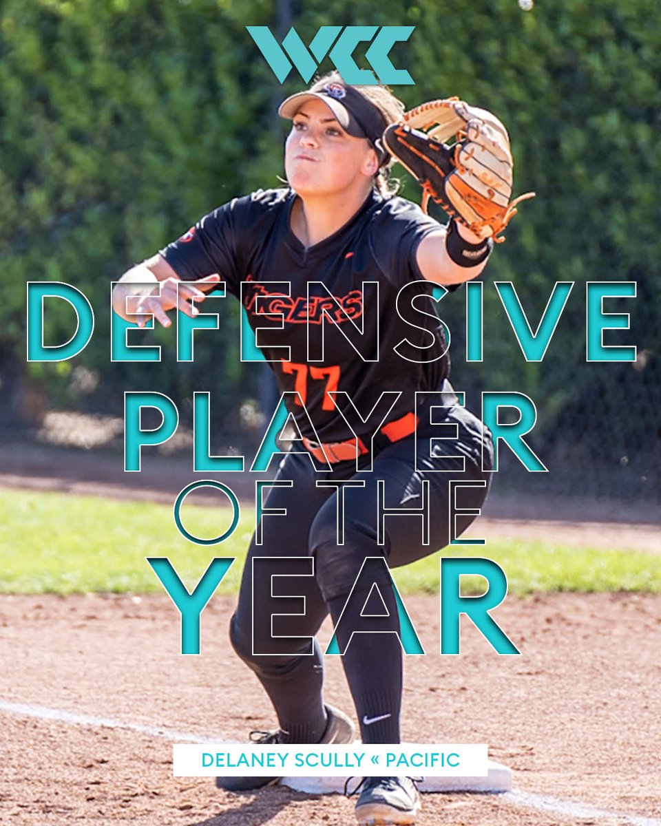 𝗗𝗲𝗳𝗲𝗻𝘀𝗶𝘃𝗲 𝗣𝗹𝗮𝘆𝗲𝗿 𝗼𝗳 𝘁𝗵𝗲 𝗬𝗲𝗮𝗿

Delaney Scully, <a href="/PacificSoftball/">Pacific Softball</a> 

#WCCsports