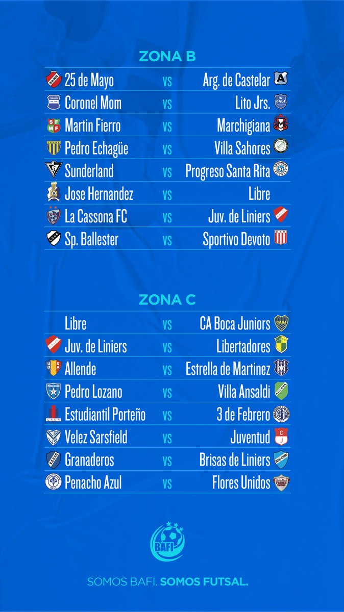bafi_futsal's tweet photo. Se acerca el finde...se viene una nueva fecha del #TorneoMasculino. Conocé los cruces‼️
🔥🔥🔥🔥
#somosbafi #somosfutsal https://t.co/ft5Xr2egZv