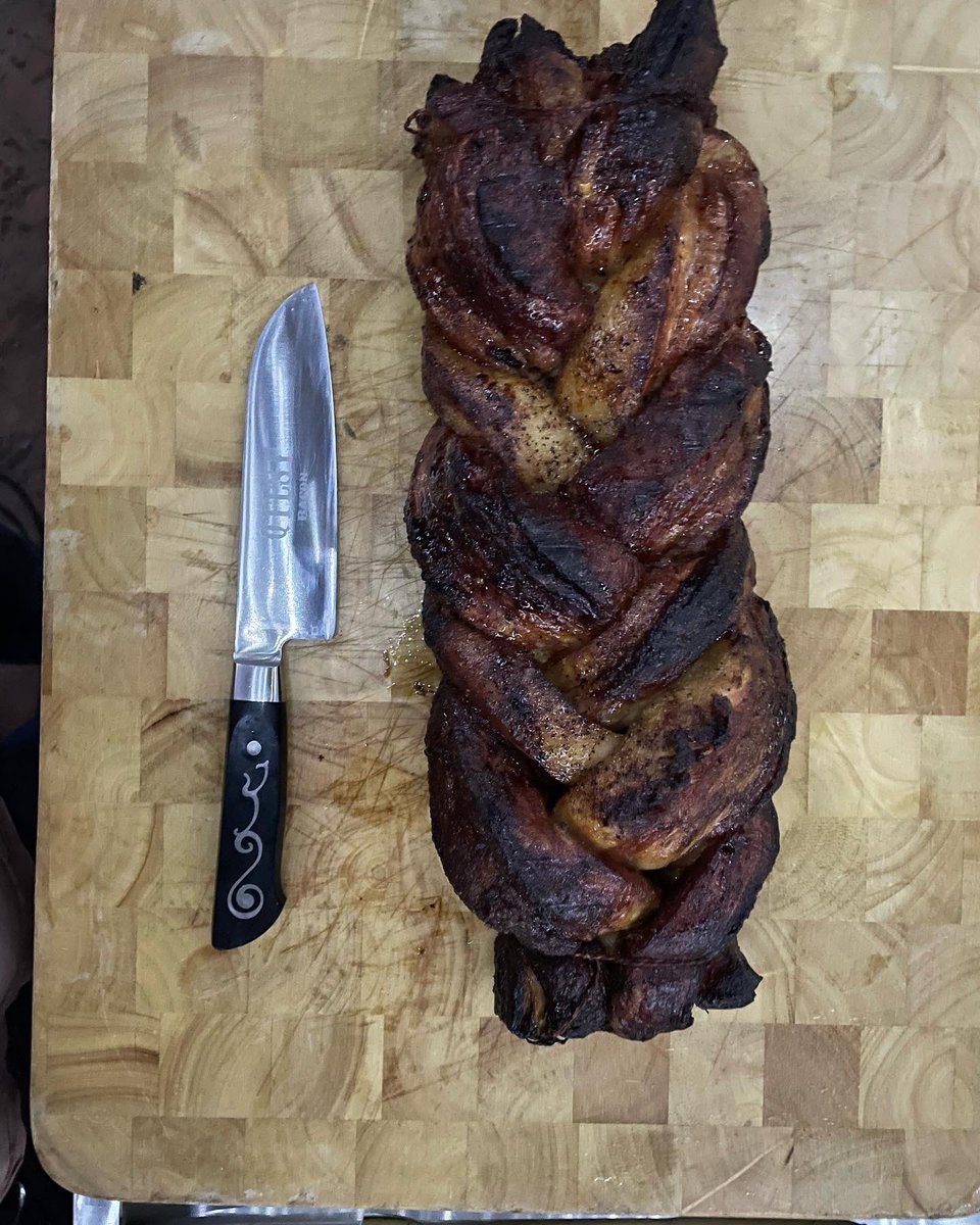 This was one of my favourite cooks. I wanted to take the bacon weave to the next level. I got my full pork belly @thebutchersatcolemans. 5 strand bacon braid ( better than a weave) Each strand to correspond with one specific taste bud. I wanted to do something a little different