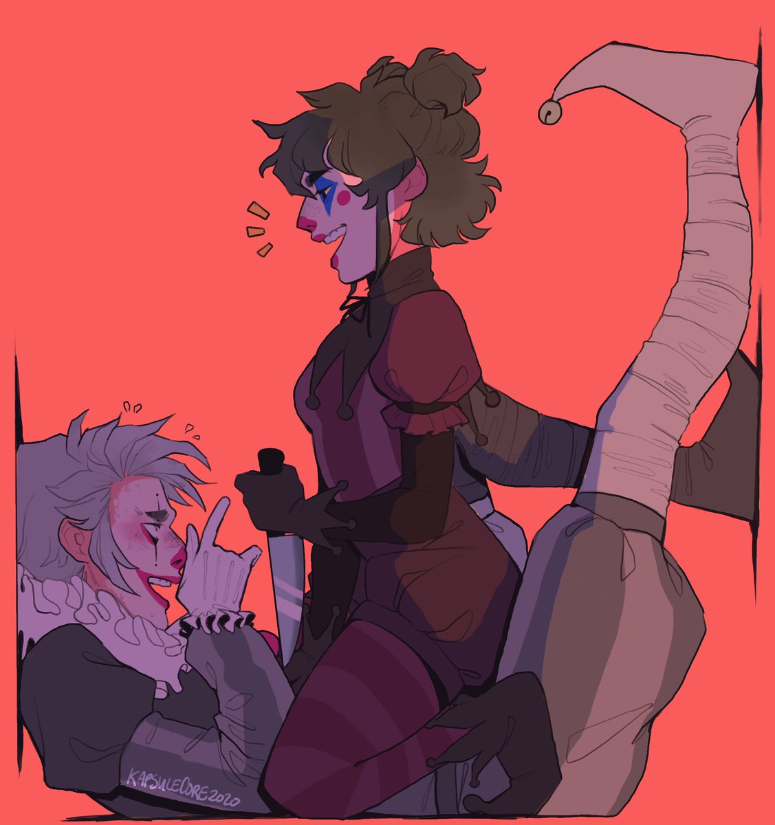 「Goth Clowns Huh? 🤡🔪 」|lili 🔪🩸のイラスト