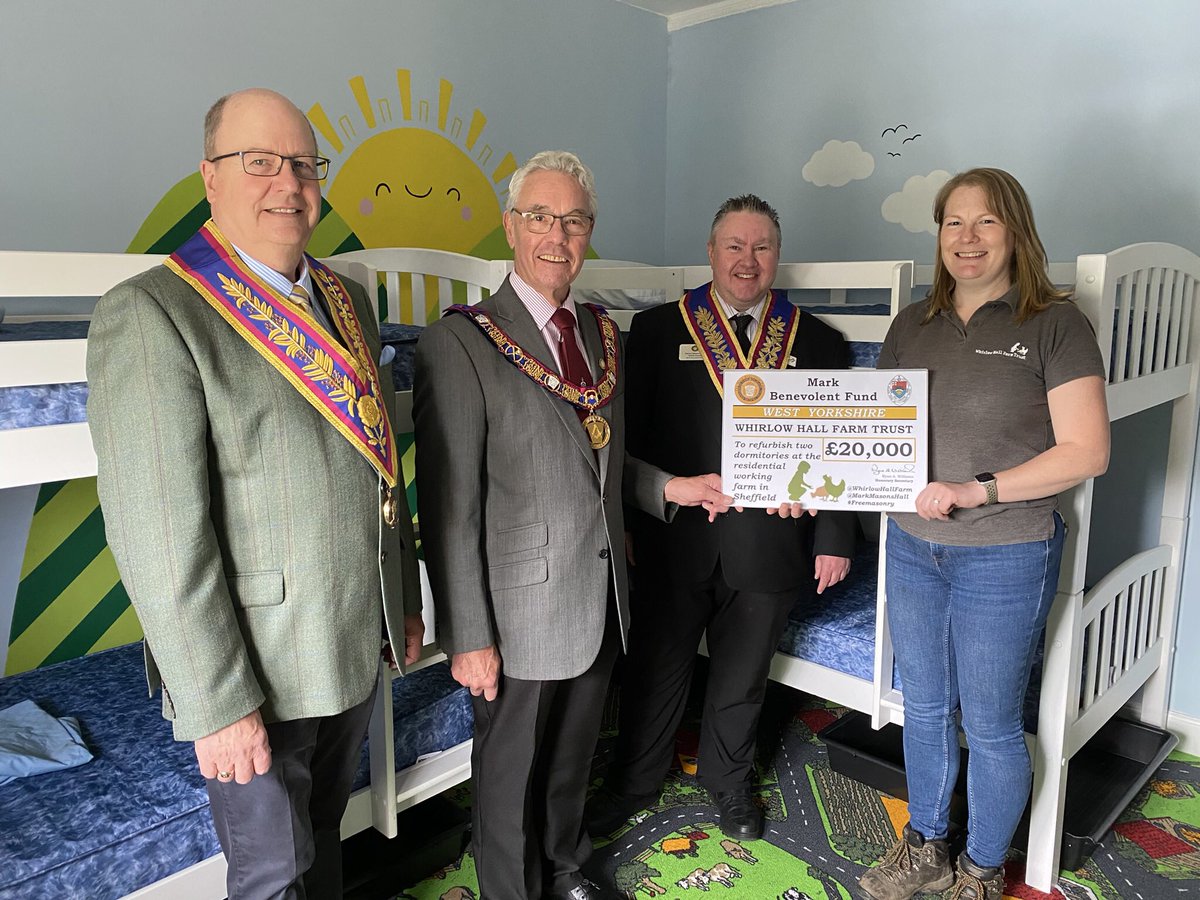 RuthDrury100's tweet photo. What a super visit to @WhirlowHallFarm this morning with @dwcoleman888 , @JimSteggles and @philip_drury
The MBF has supported the refurb of 2 dormitories - for children who stay, to learn from being together in the countryside and with the animals
@westyorksmark https://t.co/RFt7XQ7b8d