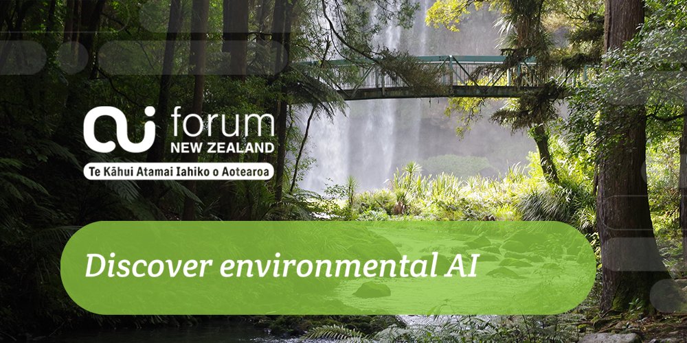 LocationTech_NZ's tweet photo. Congratulations to the team at the AI Forum!  Today they’re launching AI for the Environment in Aotearoa New Zealand. Tune into TechweekTV at 1.40pm today to learn more.
https://t.co/R1BELglYKW
 @environmentgvnz @Stats_NZ @NZTechIA @NZIoTAlliance @TechweekNZ https://t.co/1nhrRE1AIC