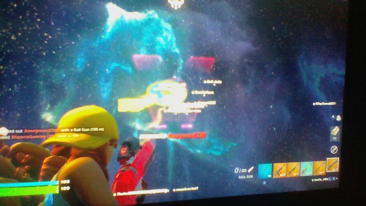 Exodus8657's tweet photo. @OMGitsAliA I Just Hit this insane Rail-Gun shot through the floor and spawn killed someone! #UseCodeAliA #AliA #Fortnite https://t.co/AAnemhfM7v