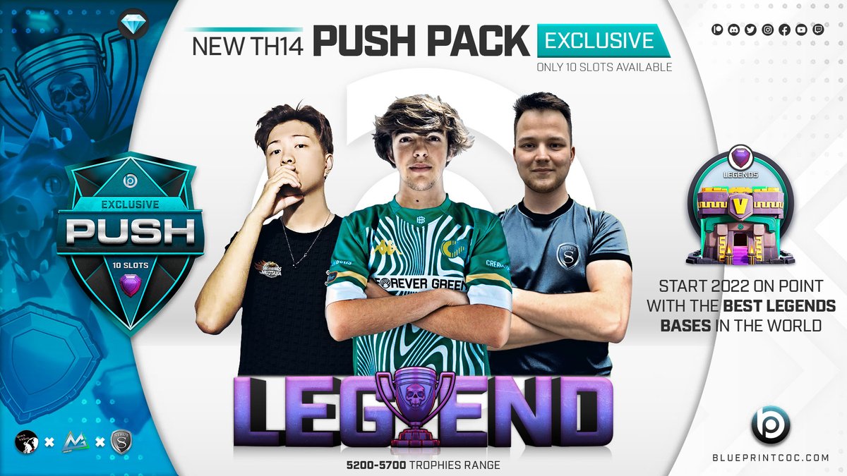 BlueprintCoC's tweet image. 💎┋The new PUSH Exclusive Pack is here!

🛠️┋3 PRO TH14 Bases for 5500🏆

1⃣ @end7_coc 
Classical style Anti 2 base
2⃣ @Dubst3pCoC 
Highly baited Box base
3⃣ @Alfons0C 
Vertically stretched Teaser base

⏰┋Remember, it's only 10 SLOTS ⬇️
blueprintcoc.com/Push-Exclusive