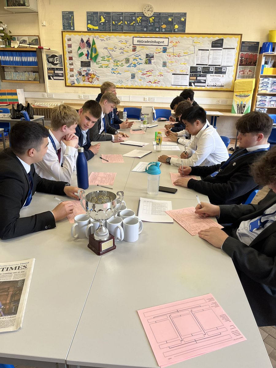 GryphonGeogHOD's tweet photo. Many @Verulam6thForm lessons left and #VGU6 making the most of everyone of them. #PinkPlan battles for the last time and pleased to see draws all round!!! #AGIA. https://t.co/ry17De9Fl7