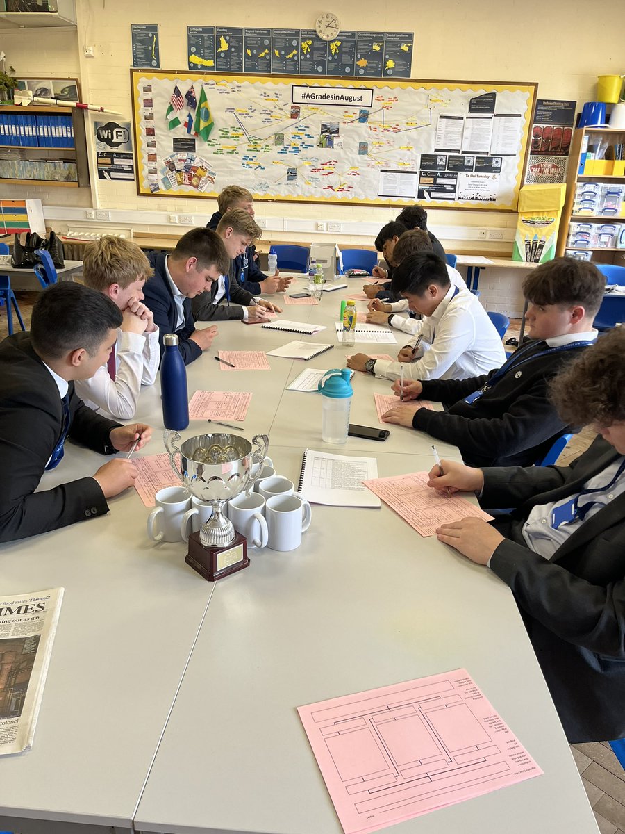 GryphonGeogHOD's tweet photo. Many @Verulam6thForm lessons left and #VGU6 making the most of everyone of them. #PinkPlan battles for the last time and pleased to see draws all round!!! #AGIA. https://t.co/ry17De9Fl7