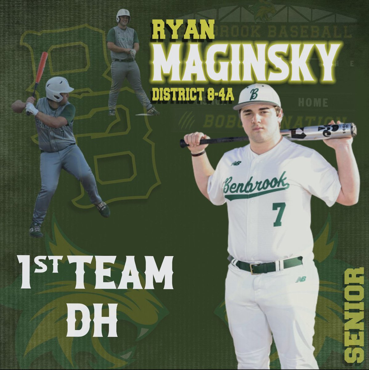 1st Team All District Catcher is@25_youngblood 
1st Team All District DH is Ryan Maginsky
 <a href="/BenbrookBobcats/">Bobcat Athletics</a> <a href="/FWISDAthletics/">FWISD Athletics</a>