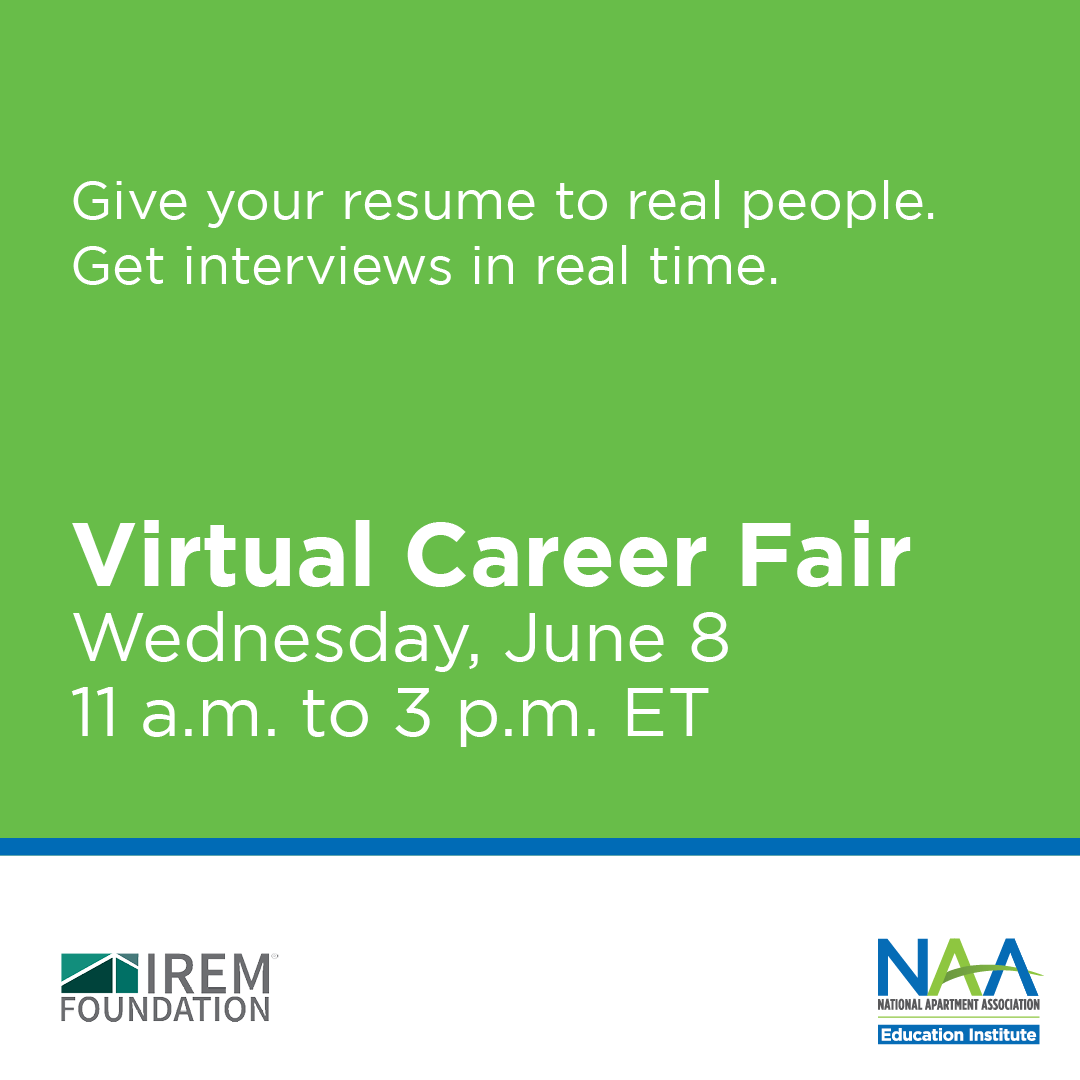 IREM_info's tweet photo. Job seekers: Check out this property management virtual career fair. Your next opportunity could be right around the corner! Register today at https://t.co/nncjXhs7NA
#IREM #IREMfoundation #propertymanagement #realestatecareers https://t.co/2GLWzzoxGv