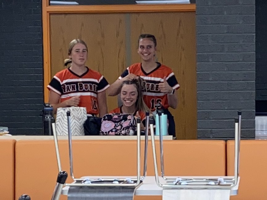 dkeeran2's tweet photo. A little game prep before today’s district semifinal softball game.  #goblackknights! https://t.co/AoE9J4Yxtt