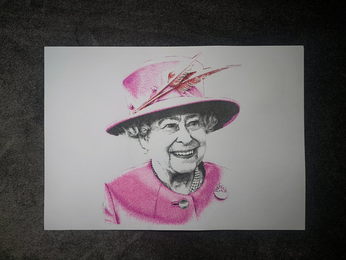Queenie 👑

Got to be one of the best drawings I have done!

#QueenElizabeth #queensjubilee #illustration #artwork #artist #Illustrator #pendrawing #tourettesawareness