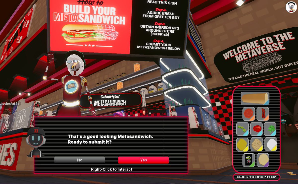 MaxusCurcu's tweet photo. @jimmyjohns #metasandwich
Ohhh... What is this?
0x47A20344A941e7A3D9357231cF05D6D38aDBB562
@decentraland @DGspanishok @DecentralGames @DCL_Events @peopleofdcl @DclPhotography @MaxusCurcu #Metaverse #NFT #NFTs https://t.co/TnccsnS9KO