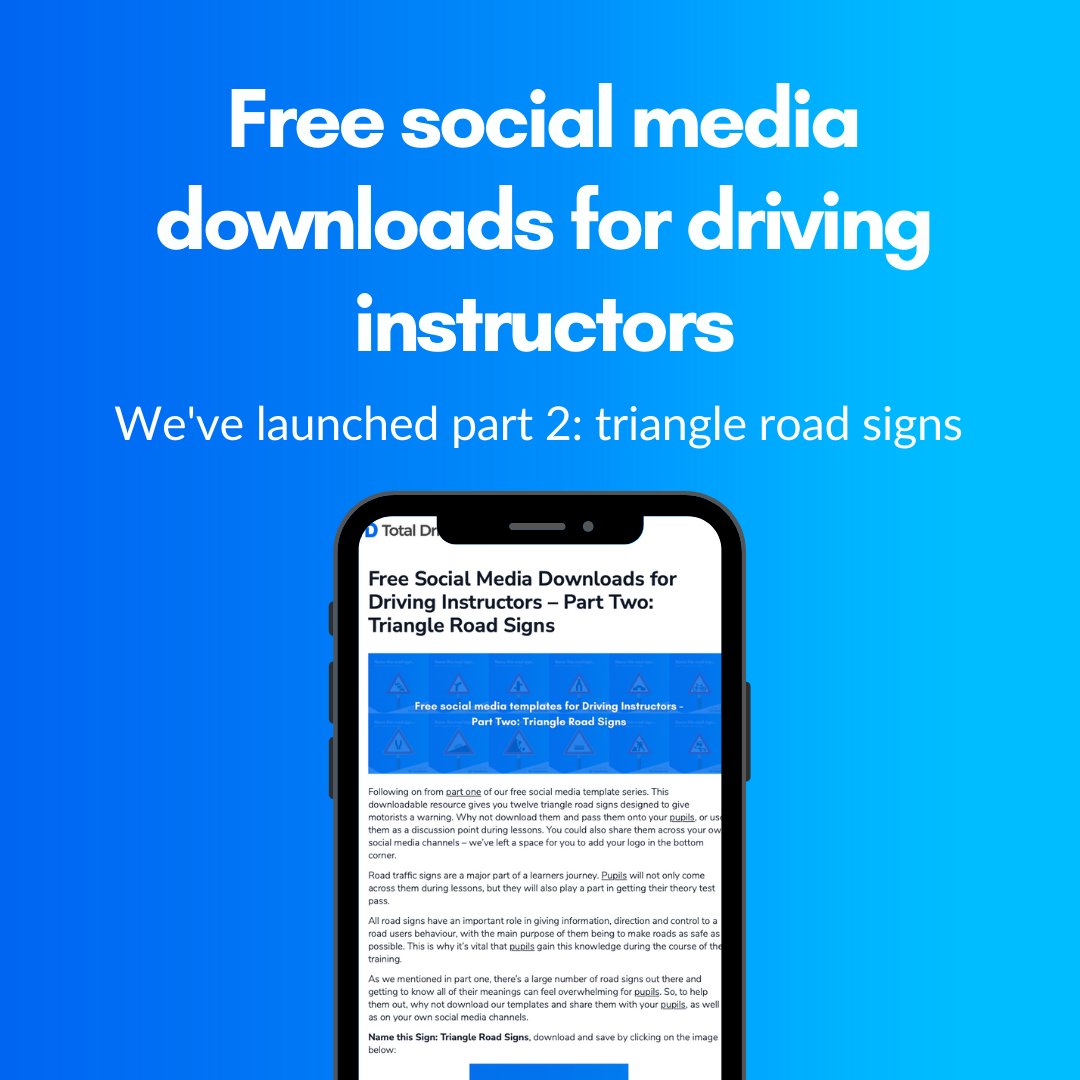 totaldriveapp's tweet photo. Our next free downloadable resource gives you twelve triangle road signs designed to give motorists a warning.

Download for free: https://t.co/Y8MQ58o81C https://t.co/tmJyv3w4EQ