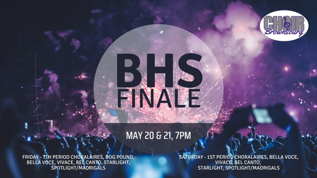 This. Is. It.
The final two performances of the 21-22 school year are Friday and Saturday night!  Come say goodbye to our seniors and to another fantastic year for #BHSChoirs.  Tickets here:  brownsburg.k12.in.us/2022-finale-co…