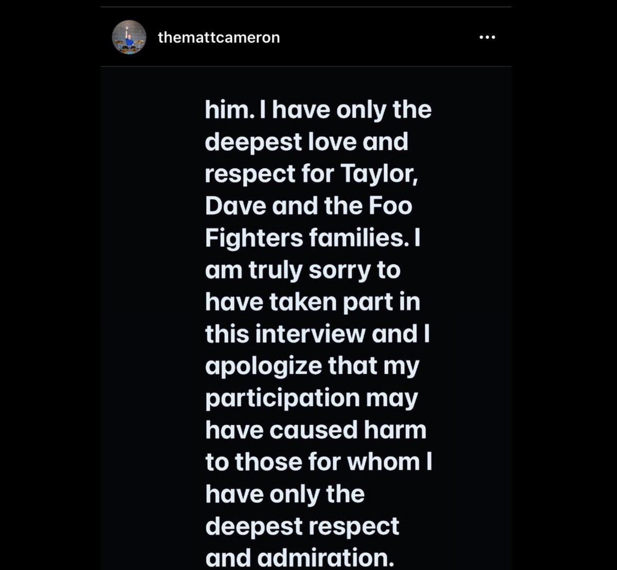 Jeffgarden665's tweet photo. #MattCameron’s Statement About the Rolling Stone Taylor Hawkins article https://t.co/Qe8RjoA5Oq